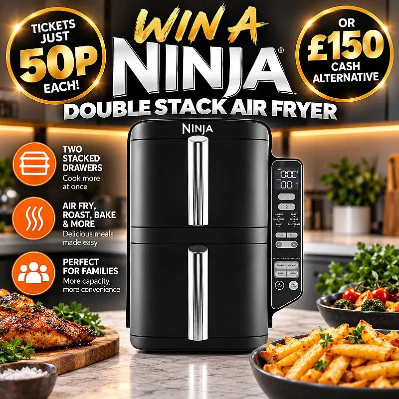 NINJA DOUBLE STACK AIR FRYER OR £150 CASH