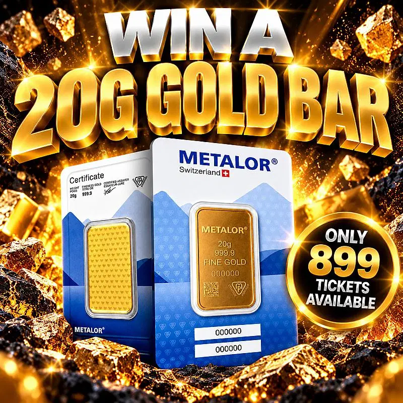 20G GOLD BAR OR £2,000 CASH