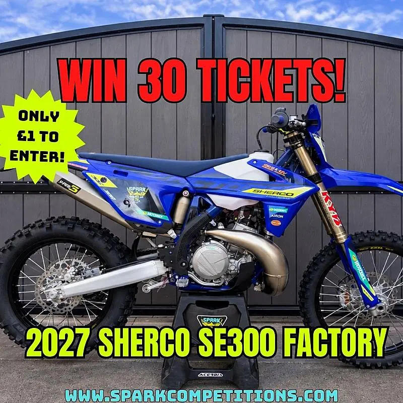 WIN 30 TICKETS ON THE 2027 SHERCO SE300 FACTORY