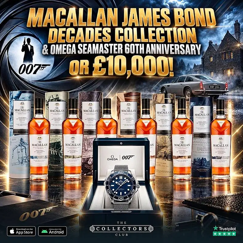 WIN THE ULTIMATE JAMES BOND COLLECTION! THE ENTIRE SET OF MACALLAN WHISKY + 007 OMEGA SEAMASTER WATCH!