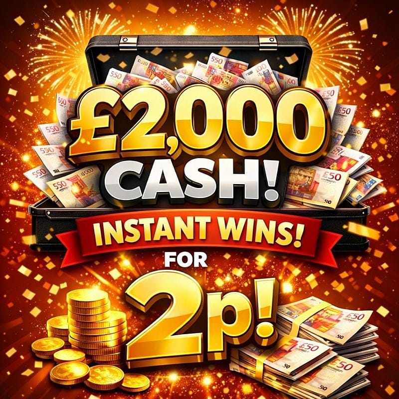 £2,000 CASH FOR 2P WITH INSTANT WINS- AUTO DRAW!
