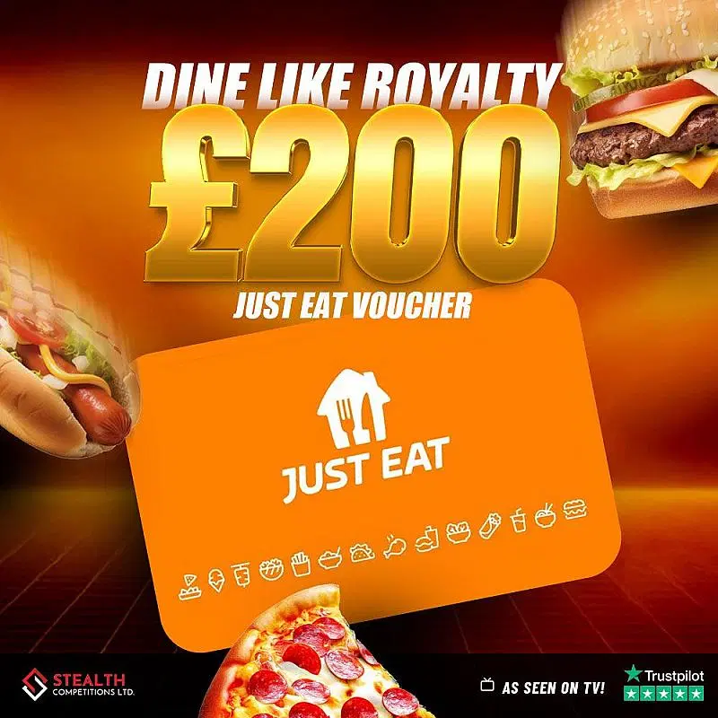 £200 JUST EAT VOUCHER FOR 50P