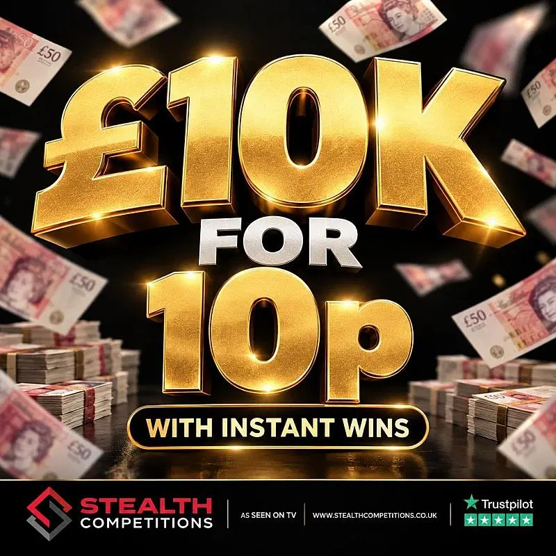 £10,000 CASH FOR 10P WITH INSTANT WINS!!
