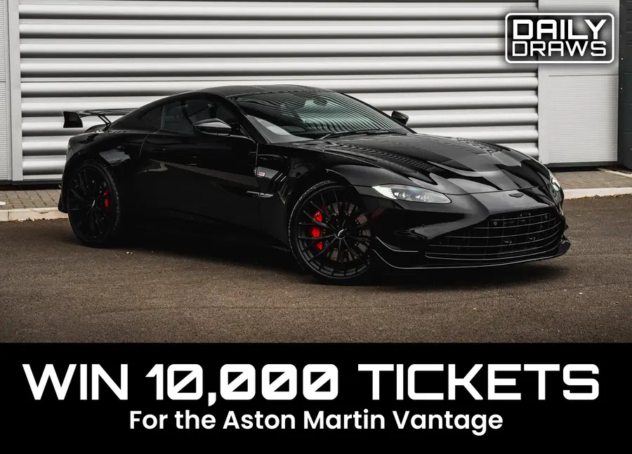 10,000 tickets, worth £400, for entry in the 2022 Aston Martin Vantage F1 Edition + £5,000 Cash Draw