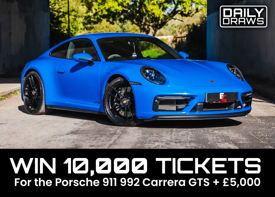 10,000 Tickets for Entry in the 2022 Porsche 911, 992 Carrera GTS + £5k Cash Draw