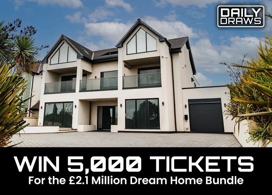 5,000 Ticket Bundle worth £950 for Entry in the £2.1m Dream Home Prize Draw