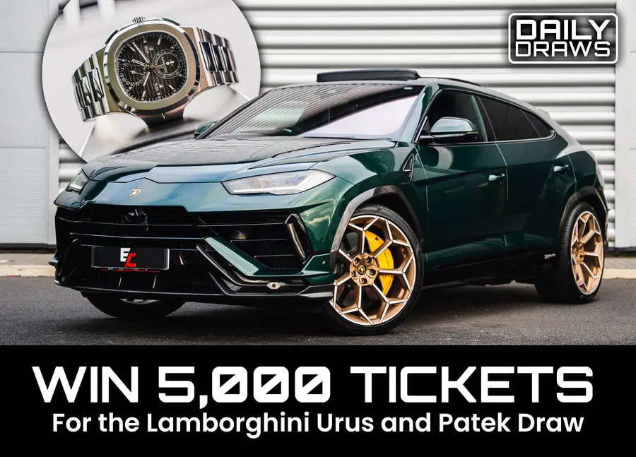 5,000 tickets, worth £400, for entry in the Lamborghini Urus Performante & Patek Philippe Draw