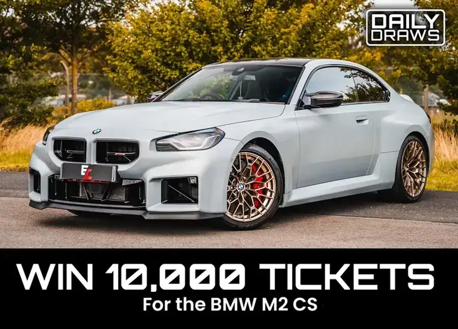 10,000 tickets, worth £400, for entry in the 2026 BMW M2 CS Cash Draw