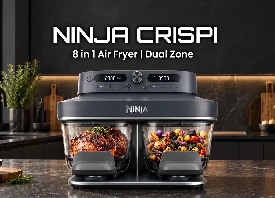 Ninja 8 in 1 Cyberspace Dual Zone Clean, Clear & Crisp Air Fryer