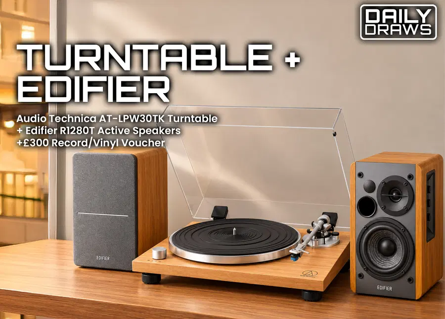 Turntable, Active Speakers and £300 Record Voucher