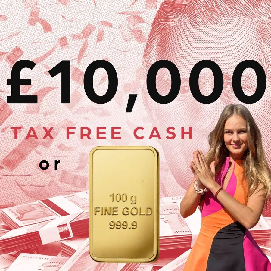 Win £10,000 Tax Free Cash or 100g Fine Gold – Low Odds #2