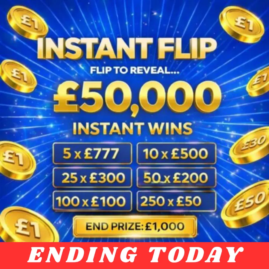 £50,000 TAX FREE CASH BANK + £1,000 END PRIZE