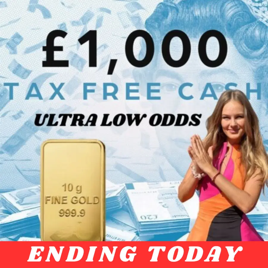 Win £1,000 Tax Free Cash or 10g Fine Gold Bar – Ultra Low Odds #5 (AutoDraw)