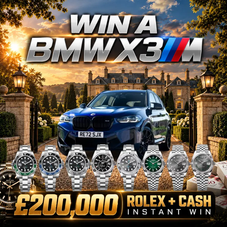 WIN A BMW X3M + £200,000 INSTANT WINS ON THE 27TH SEPTEMBER 2026 AT 8PM