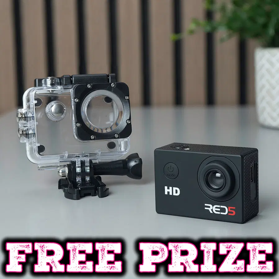 FREE Prize: Waterproof 30m Action Camera with Mounts