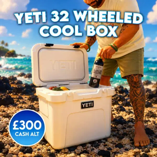 Yeti 32 Wheeled Cool Box Or £300 Cash