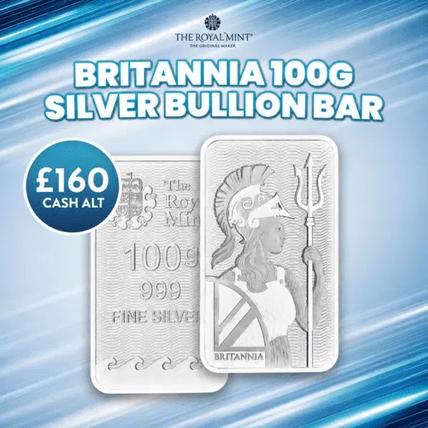 100g Silver Bar Or £160 Cash