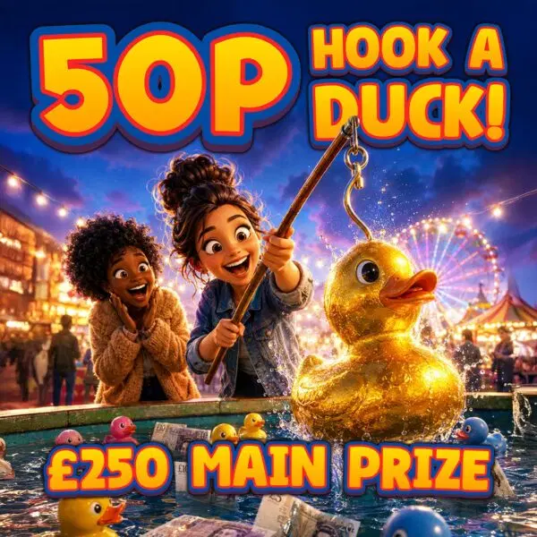 🦆 50p Hook A Duck – Win Up To £500 Cash!