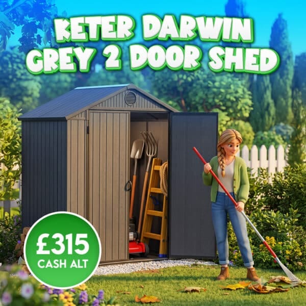 Keter Darwin 6x4ft Grey 2 Door Shed Or £315 Cash