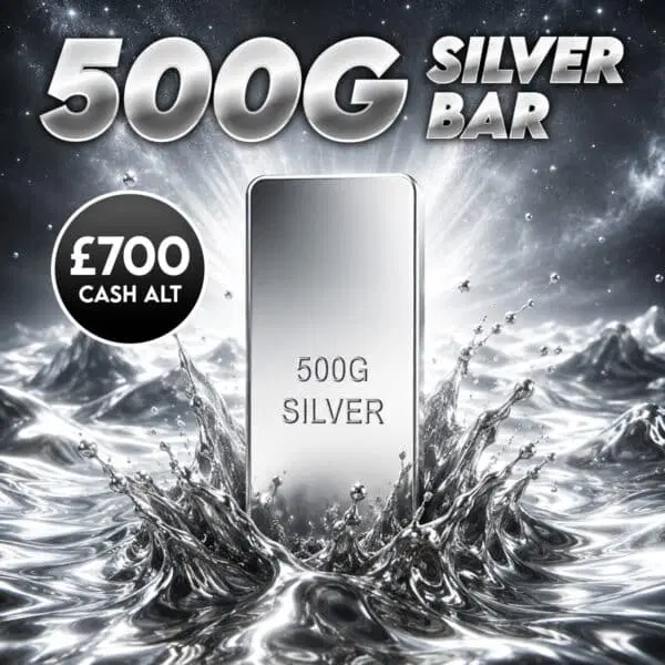 500g Silver Bar Or £700 Cash
