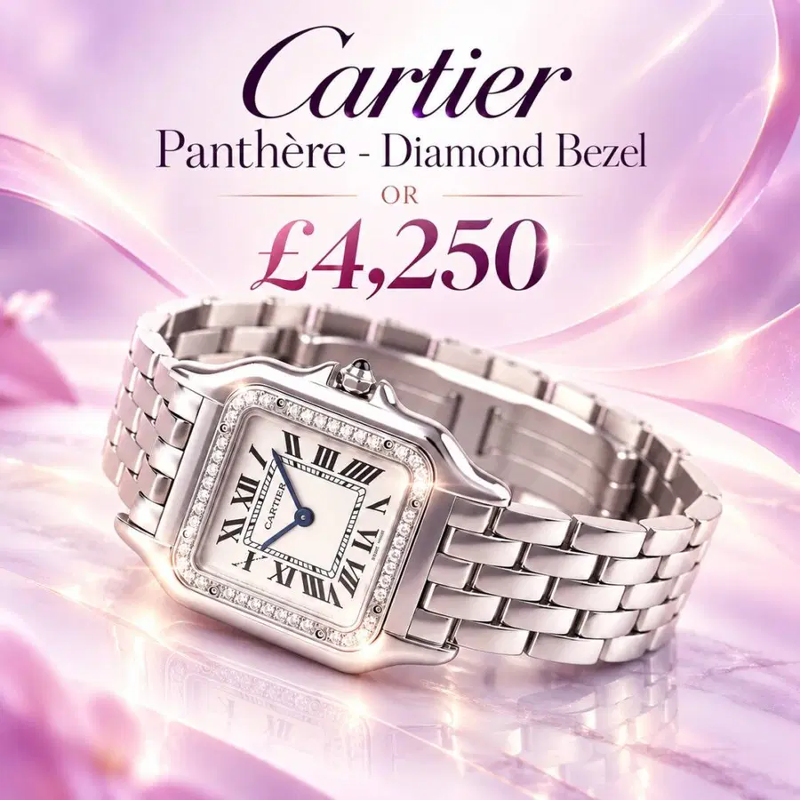 Brand New Cartier Panthère Diamond Bezel Watch