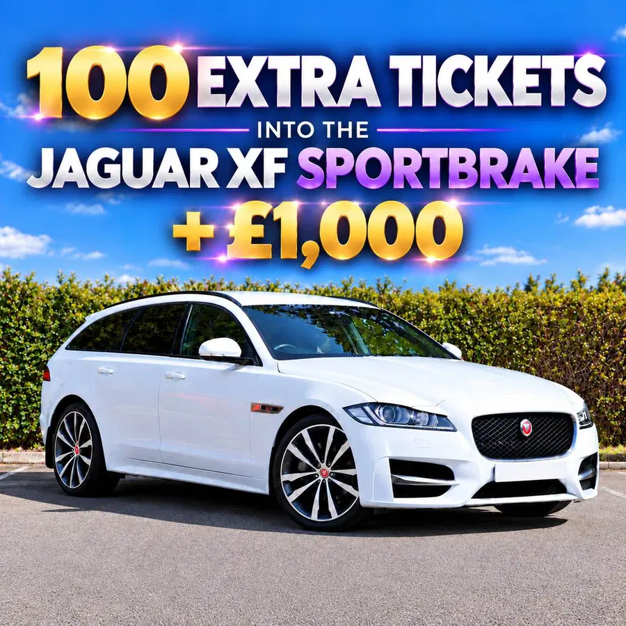100 Extra Tickets into the Jaguar XF Sportbrake + £1,000