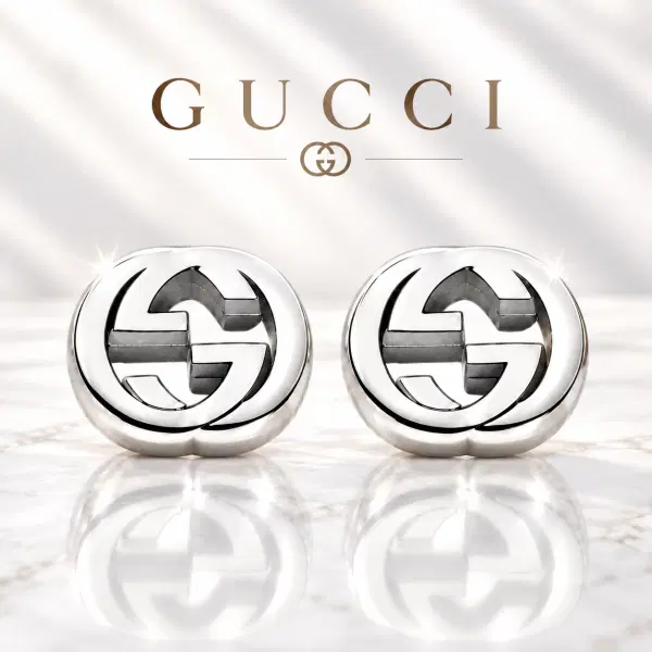 GUCCI G STERLING SILVER STUD EARRINGS or £250 CASH!