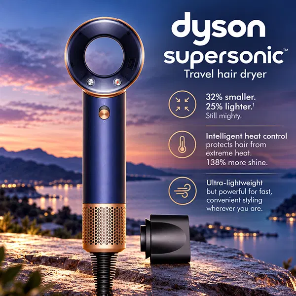 DYSON SUPERSONIC TRAVEL HAIR DRYER or £250 INSTANT CASH!