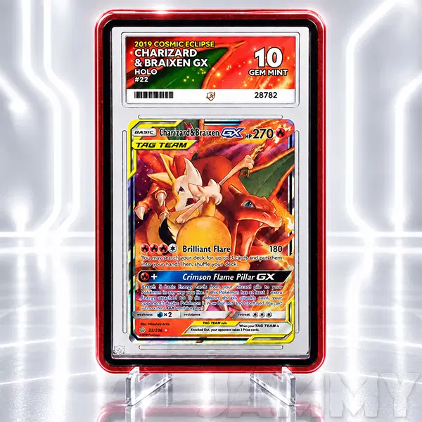 CHARIZARD & BRAIXEN GX GRADED POKEMON CARD or £120 CASH!