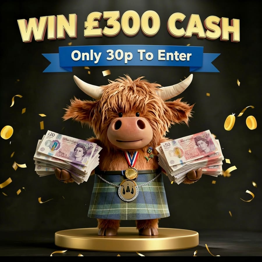 Win £300 Cash – Only 30p to enter