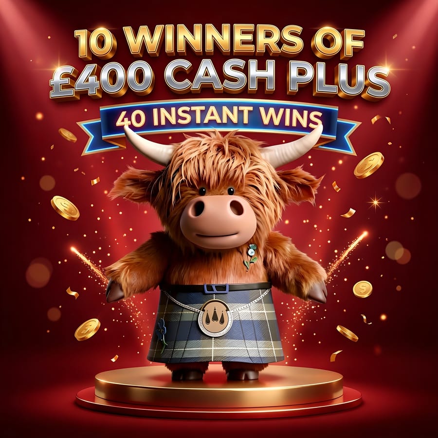 Kilted For The WIN – 10 Winners of £400 Cash + 40 Awesome Instant Wins