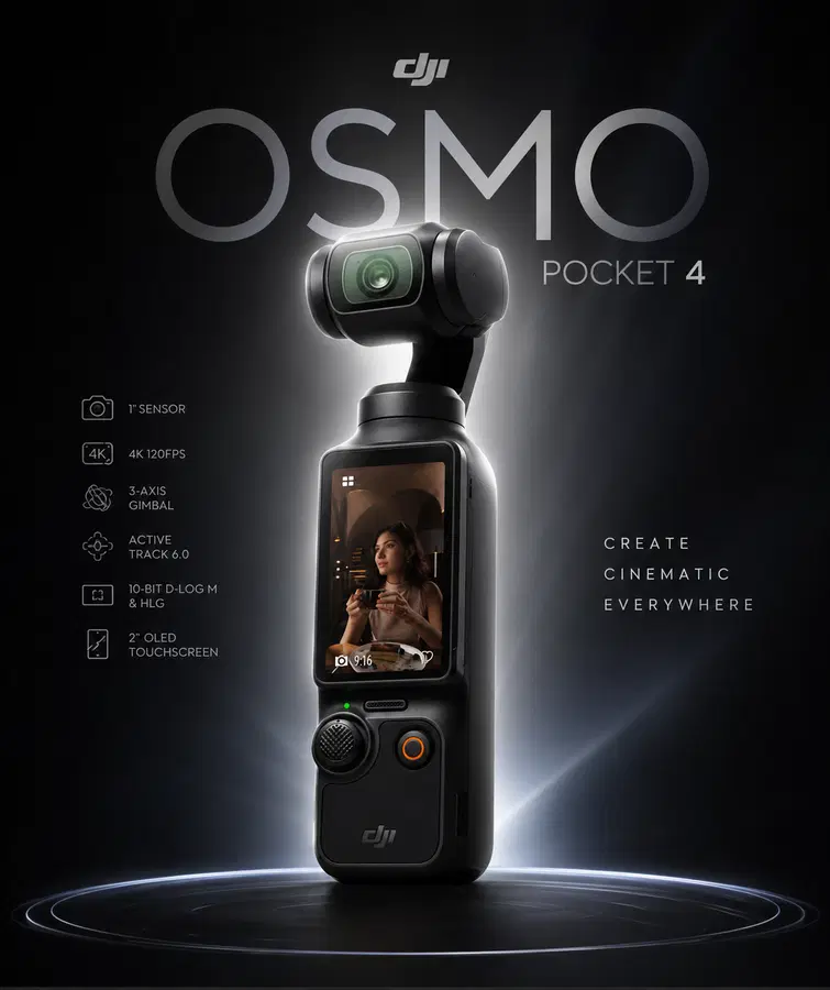 DJI Osmo Pocket 4 Vlogging Camera, 4K, Creator Combo