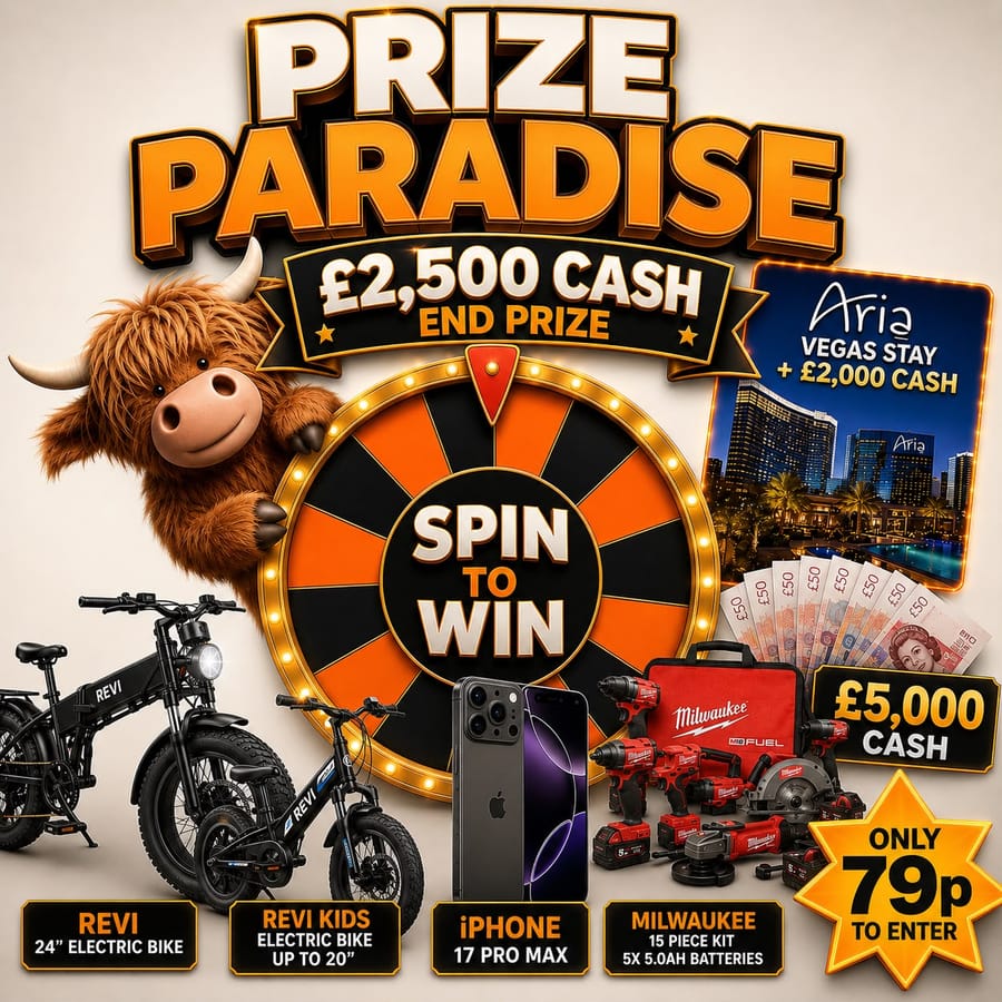 Kilted Prize Paradise – Up to £50,000 of prizes to be won!