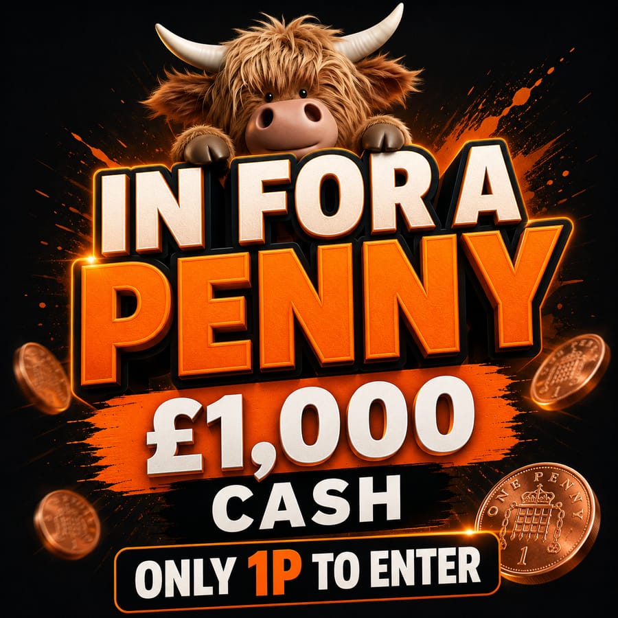In For A Penny – WIN £1,000 CASH for only 1p