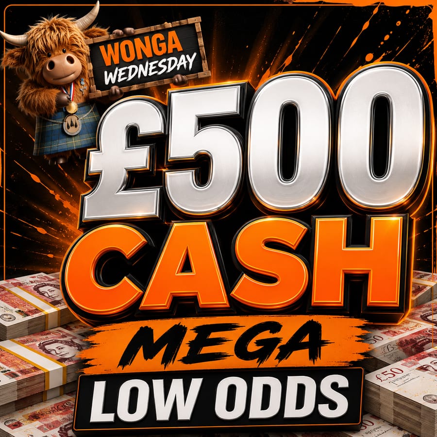 MEGA LOW ODDS – Wonga Wednesday Win £500 CASH