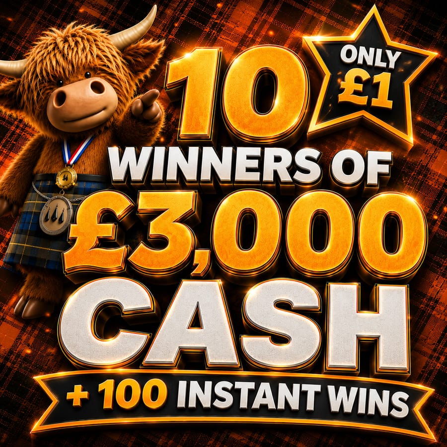 £60,000 Prize Pot – 10 WINNERS of £3,000 Plus 100 Lucky Instant Wins