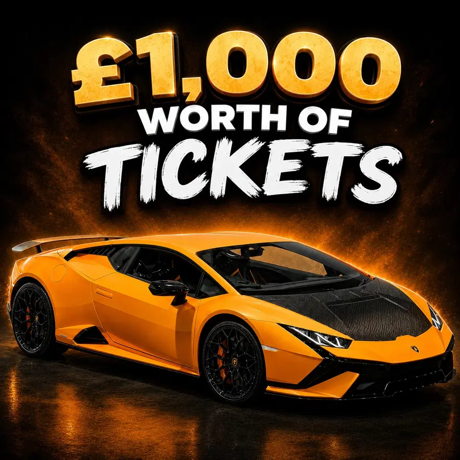 Win a £1,000 Worth of Tickets Into Lamborghini Huracan Tecnica or £175,000 CASH Main Draw