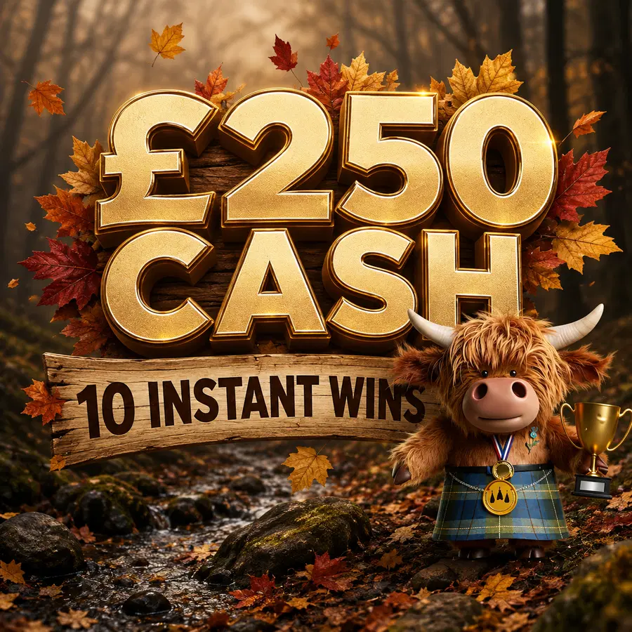 MEGA LOW ODDS – £250 CASH Plus 10 Awesome Instant Wins