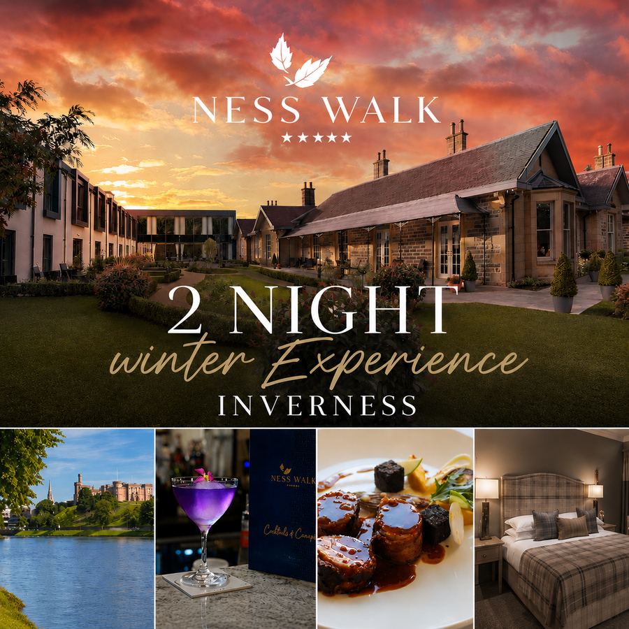 Two Nights of 5*Luxury & Relaxation Complete with Champagne & Dinner at the Ness Walk- Inverness
