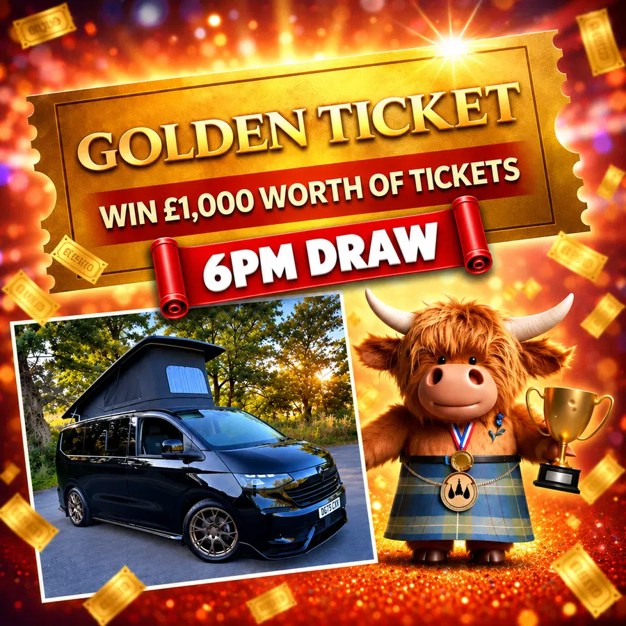 Win a £1,000 Golden Ticket into VW T7 Campervan or £40,000 Cash Main Draw