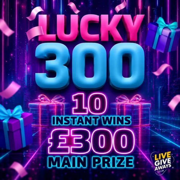 Lucky 300 v3: 30p Entry, £300 Main Prize, 10 Instant Wins!
