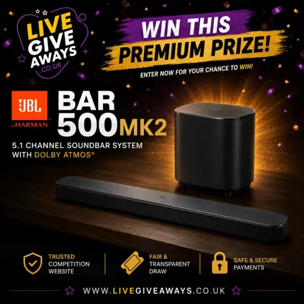 JBL BAR 500MK2 5.1 Channel Soundbar System with Dolby Atmos 🎶 + 10 Lucky Numbers!