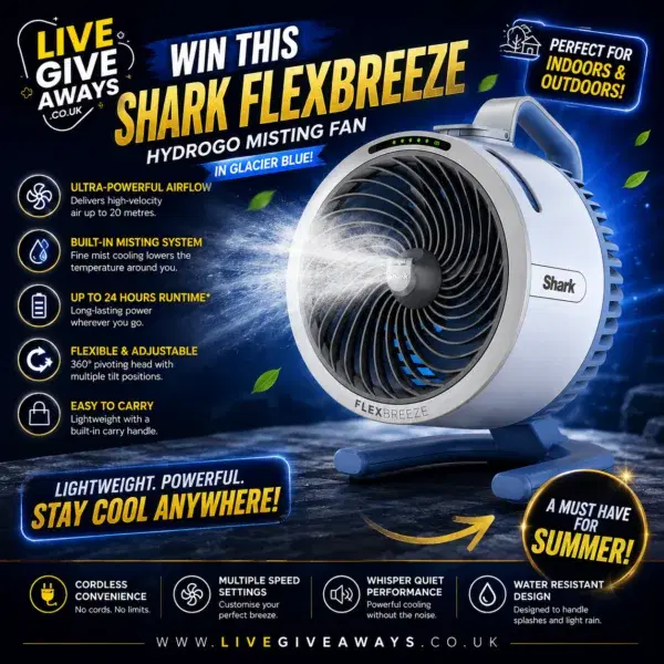 Shark FlexBreeze HydroGo Misting Fan 💦 + 8 Lucky Numbers!