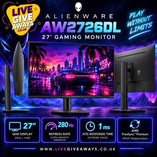Alienware 27 Inch 280Hz QHD Gaming Monitor AW2726DL