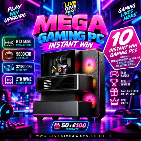 💻🏆 9800X3D RTX 5080 Watercooled Gaming PC 🏆💻 +⚡10 MEGA RTX 5070 DDR5 Gaming PC Bundles + 50 x £100 Instants!