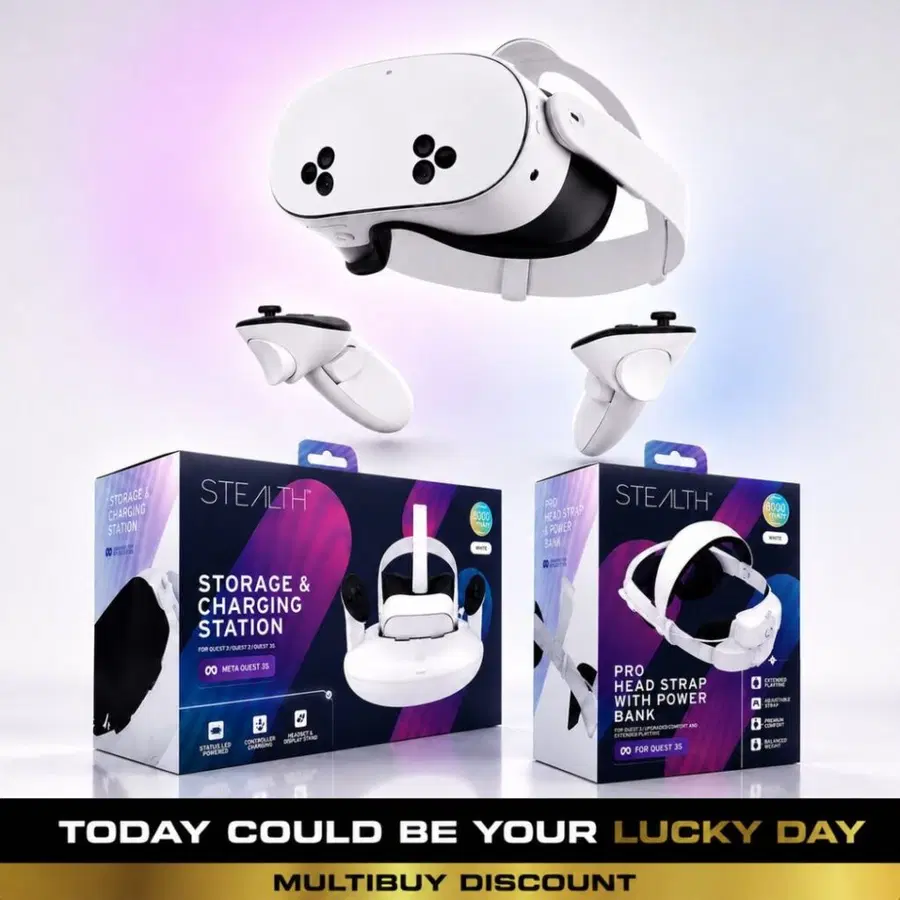 Meta Quest 3S 128GB VR + Stealth Pro Bundle (Auto Draw)