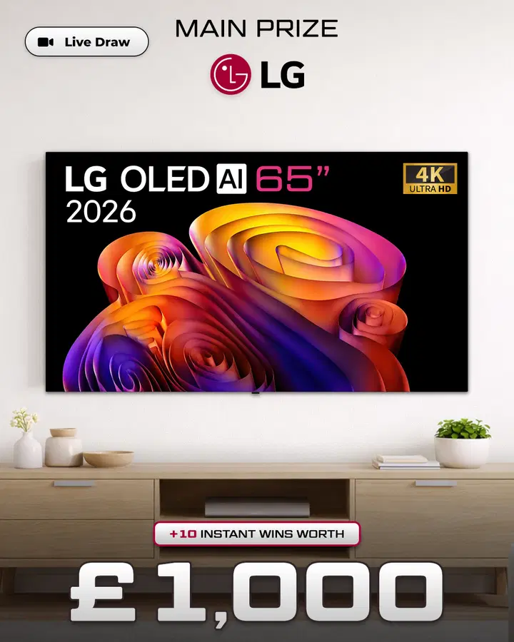 65” LG AI B6E 4K OLED TV with £1,000 of Instant Wins