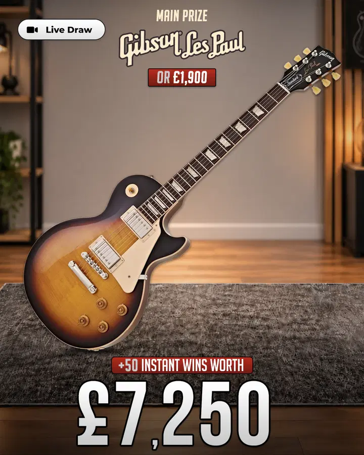 Gibson Les Paul (or £1,900) with £7,250 of Instant Wins