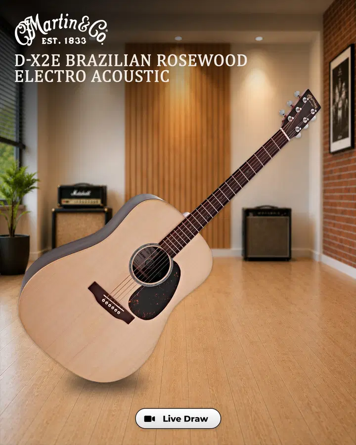Martin D-X2E Brazilian Rosewood Electro Acoustic Guitar
