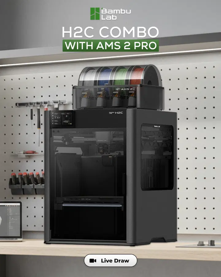 Bambu Lab H2C AMS Combo 3D Printer